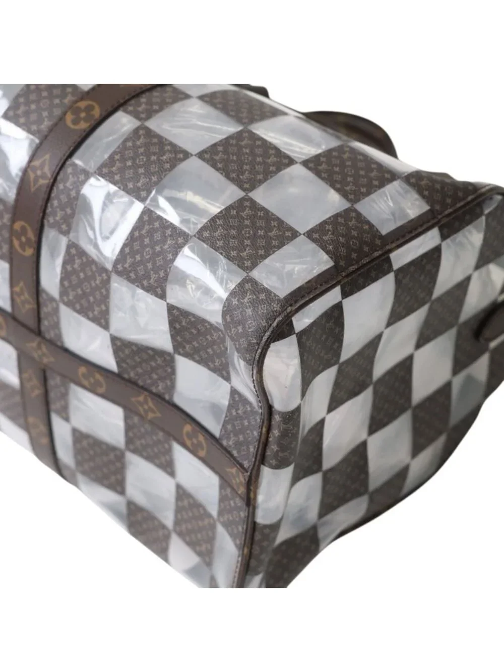 Louis Vuitton Monogram Chess Keepall Bandouliere 50 Boston Bag Brown